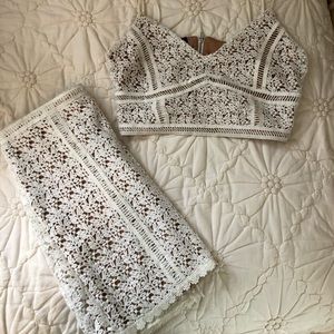 Lace two-piece skirt set